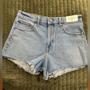 Abercrombie & Fitch Blue Jean Shorts Distressed High-Waisted